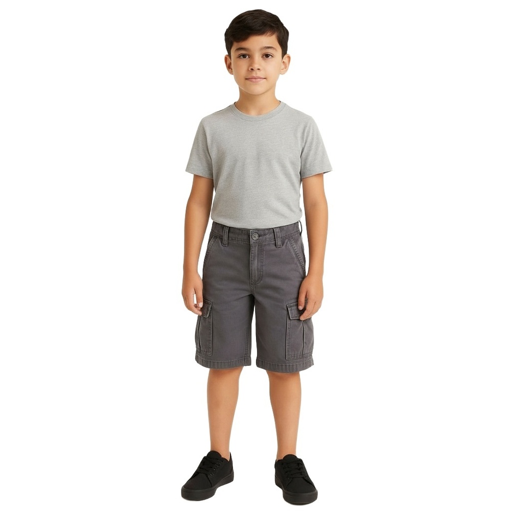 URBAN UP Boys Cargo Shorts Size 10‎ Dark Grey Utility Relaxed Fit Ample Pockets